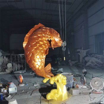 公園鯉魚不銹鋼雕塑廠家