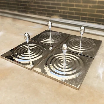 小區(qū)不銹鋼水滴漣漪雕塑加工