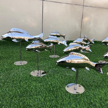 公園不銹鋼抽象魚(yú)雕塑工廠