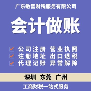 东莞万江区财务零申报财税咨询记账报税