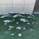 公園不銹鋼魚雕塑加工