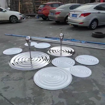 小區(qū)不銹鋼水滴漣漪雕塑加工