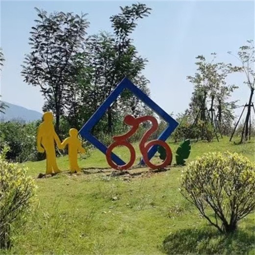 抽象騎車人物雕塑大全,騎自行車雕塑