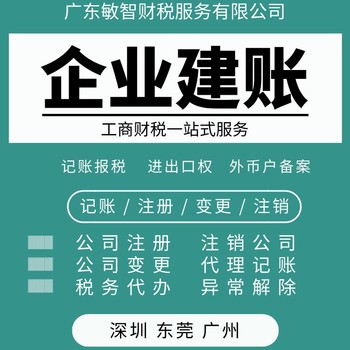 东莞沙田镇工商注册代办财税咨询记账报税