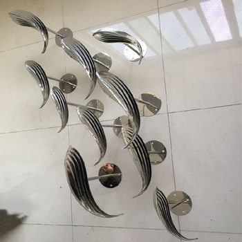 水景不銹鋼魚雕塑定制