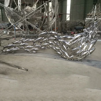 水池不銹鋼魚雕塑供應(yīng)商