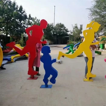 不銹鋼跑步人物雕塑供應商抽象跑步健身雕塑