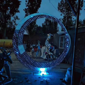 小區(qū)圓環(huán)不銹鋼雕塑定做