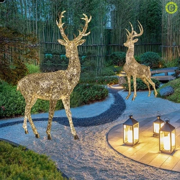 包頭動(dòng)物鹿雕塑廠家母子鹿群鹿雕塑制作廠家