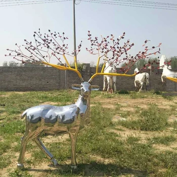 上海校園雕塑鹿雕塑,麋鹿梅花鹿雕塑擺件