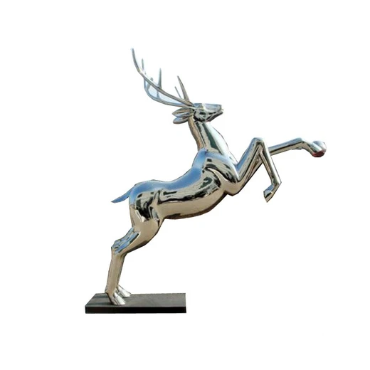 黑龍江玻璃鋼書本鹿雕塑,304鏡面鏤空鹿擺件設(shè)計(jì)加工