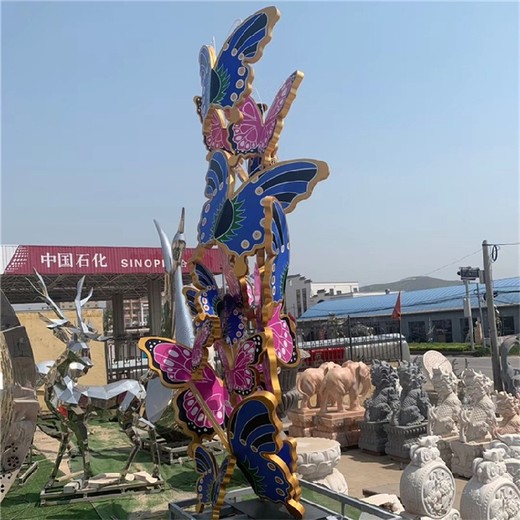 小區(qū)不銹鋼發(fā)光蝴蝶雕塑定制