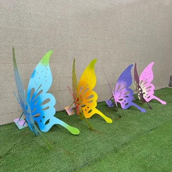 不銹鋼彩色蝴蝶雕塑制作