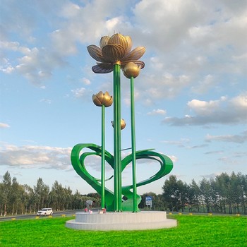 公園花朵不銹鋼雕塑加工