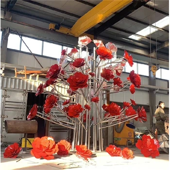 公園不銹鋼花雕塑定制廠家