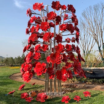 花朵不銹鋼雕塑制作