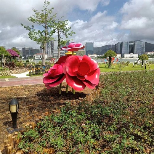 大象不銹鋼花雕塑供應商