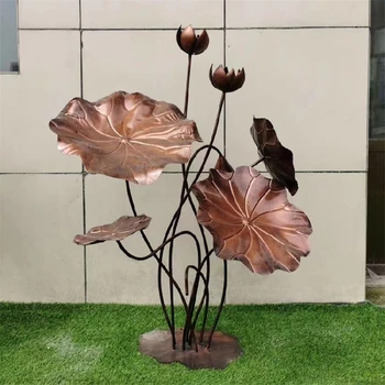 地產景觀不銹鋼花朵造型雕塑定做廠家