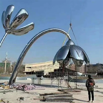 抽象不銹鋼鮮花雕塑定制廠家