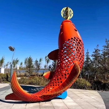 公園鯉魚不銹鋼雕塑廠家