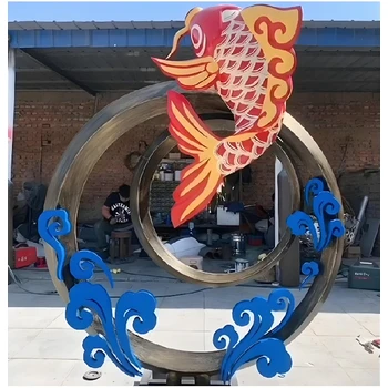 景區(qū)不銹鋼雕塑鯉魚(yú)定做廠家