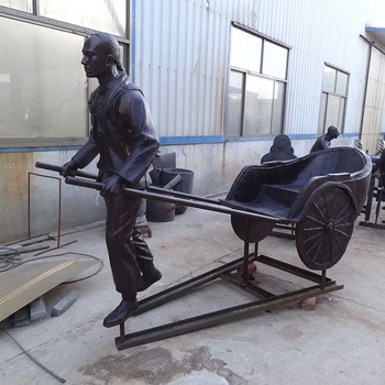 街道玻璃鋼民俗人物雕塑鑄造