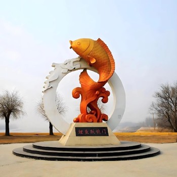 地產(chǎn)景觀鯉魚不銹鋼雕塑工廠