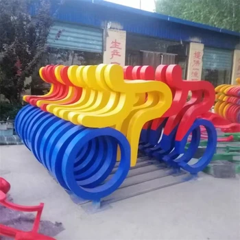 不銹鋼抽象運動人物雕塑騎車造型