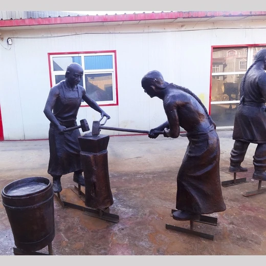 街道鑄銅民俗人物雕塑定做廠家