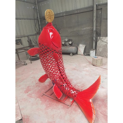 水池鯉魚不銹鋼雕塑價格