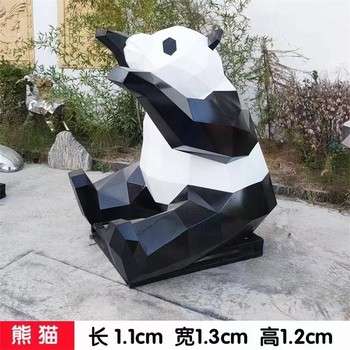 幾何切面熊雕塑不銹鋼切面動(dòng)物雕塑廠家