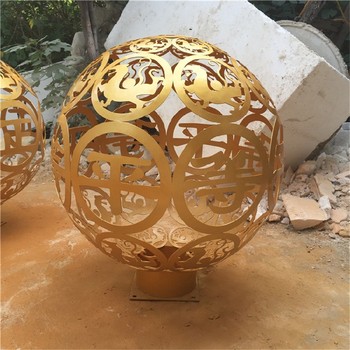小區不銹鋼雕塑鏤空球制作廠家