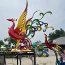 廣場(chǎng)白鋼鳳凰雕塑定制