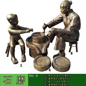 仿銅農(nóng)耕人物雕塑生產(chǎn)廠家農(nóng)民豐收雕塑