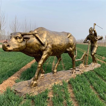 古代農(nóng)耕人物雕塑制作廠家玻璃鋼農(nóng)耕文化雕塑