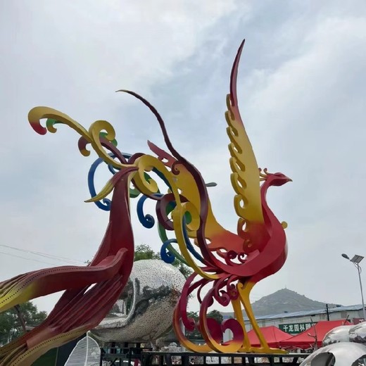 地產(chǎn)景觀浴火重生鳳凰雕塑加工