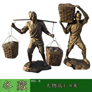 農(nóng)耕人物雕塑廠家玻璃鋼農(nóng)耕文化雕塑