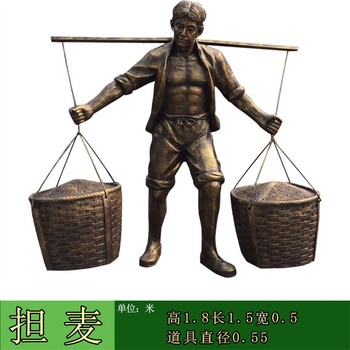 農耕人物雕塑定做農民豐收雕塑