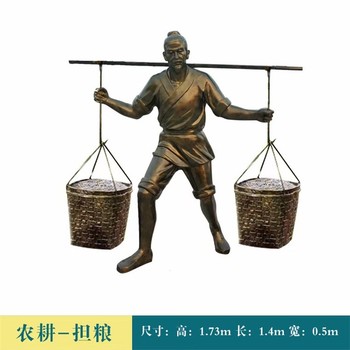 玻璃鋼仿銅農耕人物雕塑加工定制玻璃鋼農耕文化雕塑