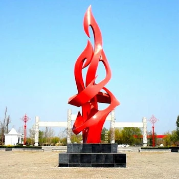 園林景觀火苗不銹鋼雕塑制作廠家