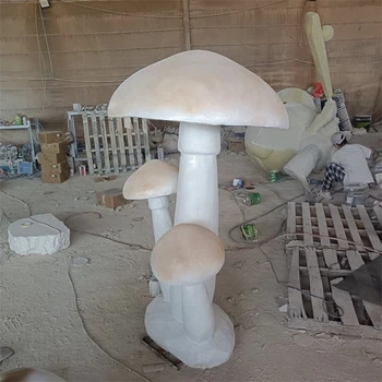 仿真玻璃鋼蘑菇雕塑定做,玻璃鋼雕塑廠家
