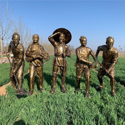 老農(nóng)民雕塑圖片生動(dòng)地體現(xiàn)了農(nóng)民勞作的場(chǎng)景農(nóng)耕人物雕塑