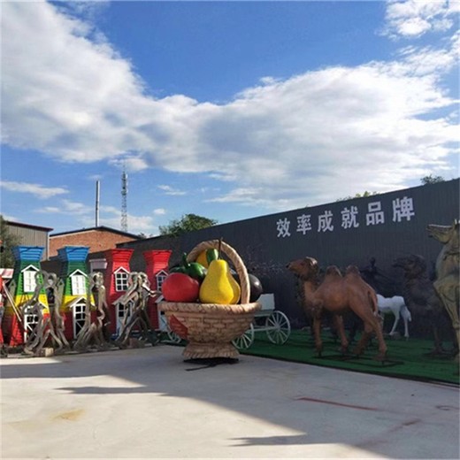 廣場玻璃鋼水果籃雕塑廠家