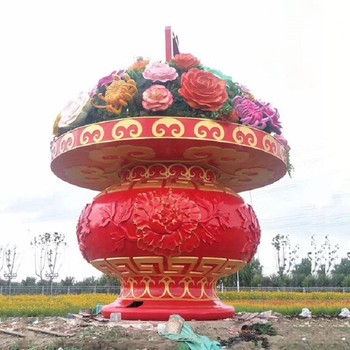公園玻璃鋼水果籃雕塑圖片,水果主題雕塑大全