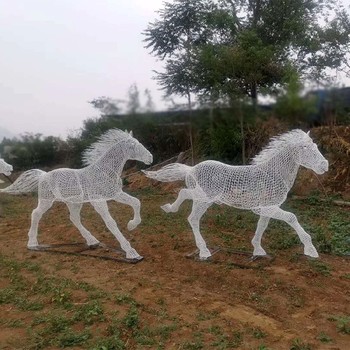 公園不銹鋼鏡面馬雕塑加工