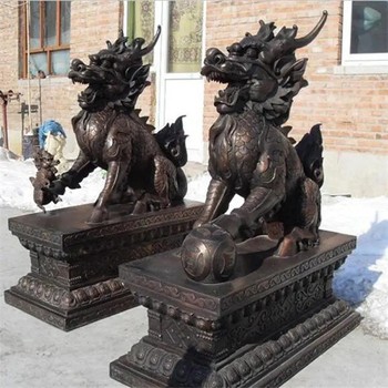 曲陽(yáng)戶外鑄銅麒麟雕塑廠家