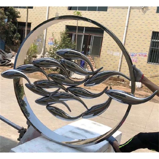 白鋼魚群雕塑制作廠家