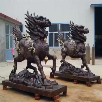 曲陽(yáng)廣場(chǎng)鑄銅麒麟雕塑生產(chǎn)廠(chǎng)家,麒麟大型雕塑