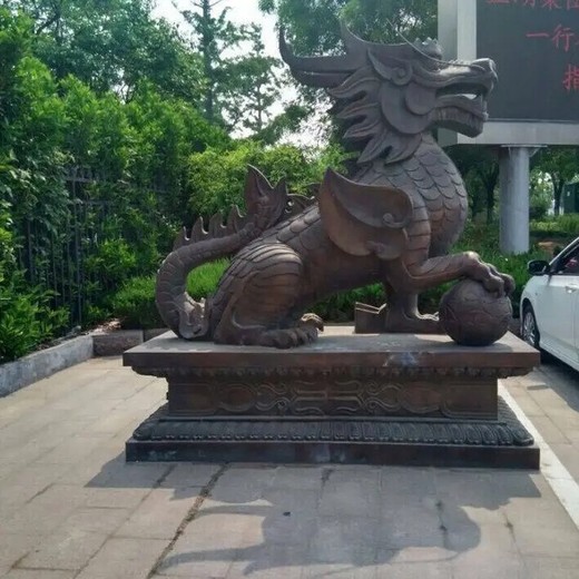 鑄銅麒麟雕塑加工定制