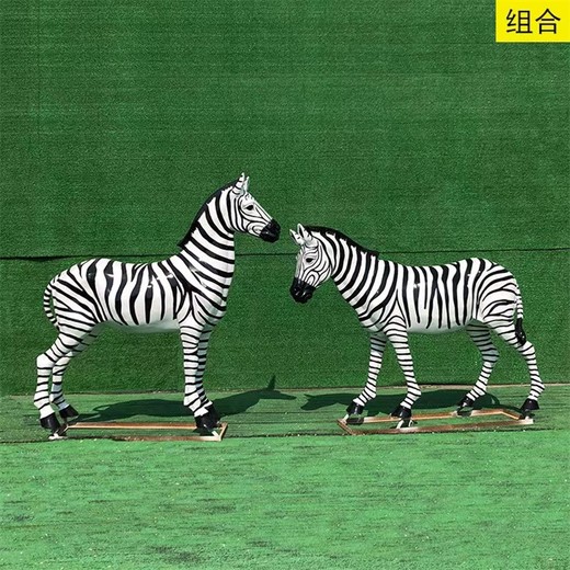 仿真玻璃鋼斑馬雕塑圖片,斑馬動物雕塑